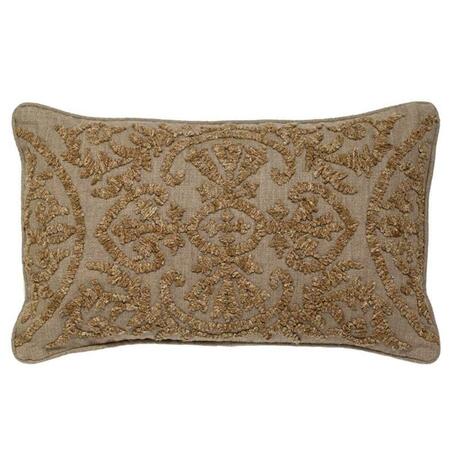 INDIS HERITAGE Linen with Boucle Embroidery Rectangle Pillow Cover C1073